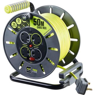 Masterplug 13A 50m 4 Gang Large Open Reel