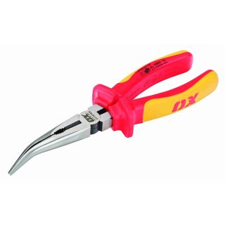 OX Pro VDE Bent Long Nose Pliers - 200mm (8)