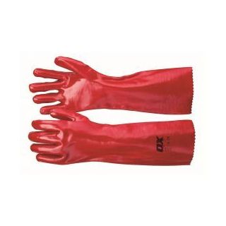 Ox Red Pvc Gauntlets - Size 10 XL