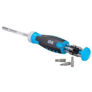 Ox Pro Heavy Duty Multibit Ratchet Screwdriver